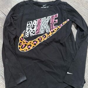 Nike Black Shirt with Multicolor Animal Print Logo